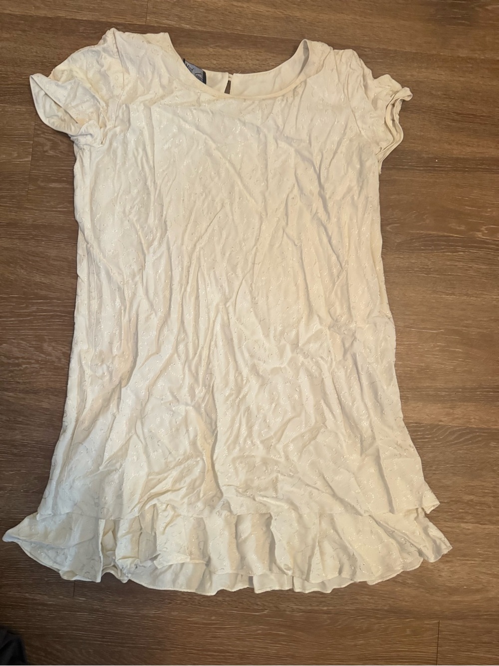 Vintage 90’s Wild Rose Ivory Ruffle Dress Size 14
